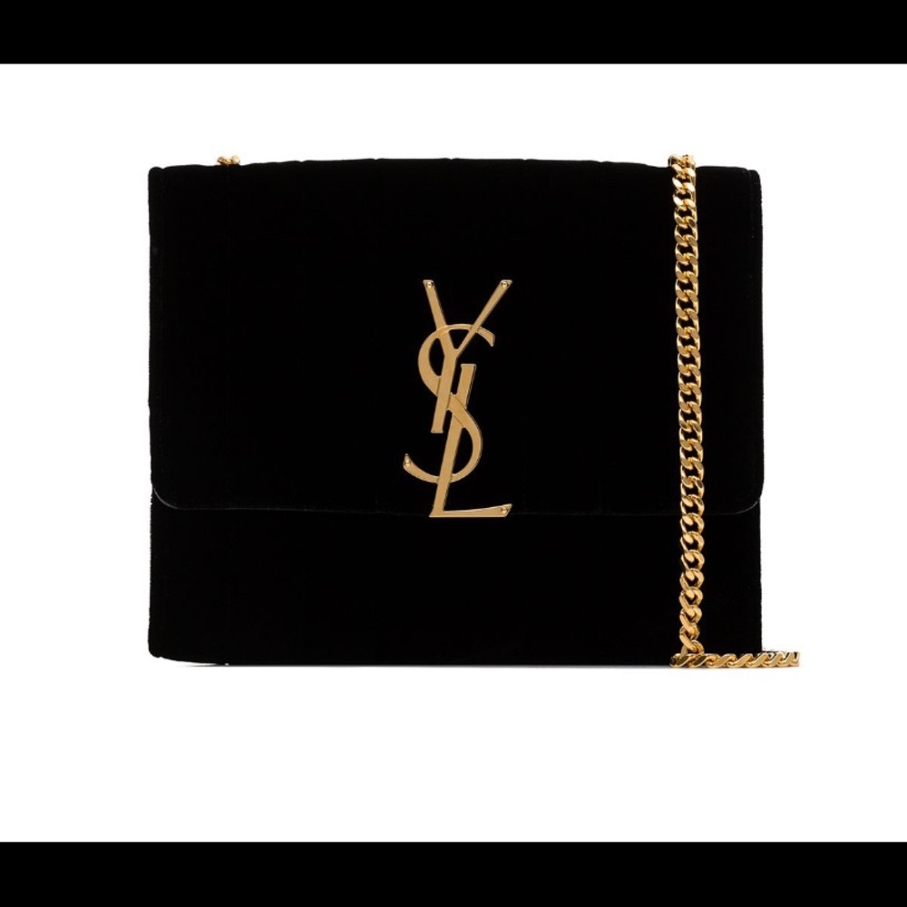 NEW- Saint Laurent Mini Vicky Velvet Shoulder Bag